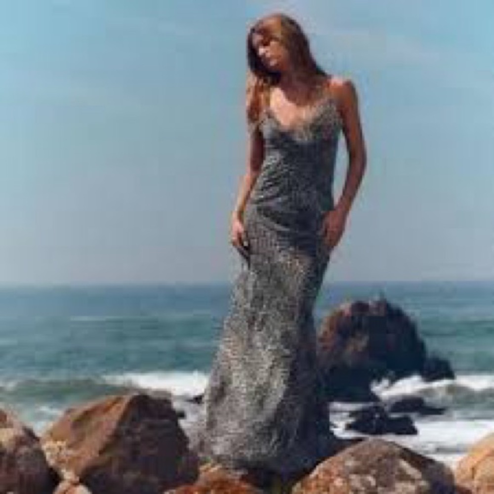 ZARA Snake Print Maxi Slip Dress Chemise-Sz. M(8-10)-Blk/Gry/Crm-RARE FIND!READ!